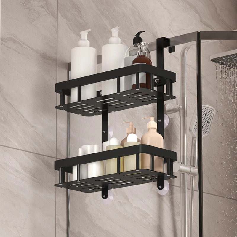 Bathroom Wall Mounted Three-Layer Storage Rack, Door Mounted Rack, Shower Gel Rack, Shower Room Supplies Storage Rack