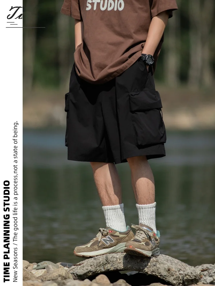 

Men's Summer orts with Large kets Straight Leg Thin Breathable Casual Pants Five-Quarter Length Outdoor Wear Polyester F...