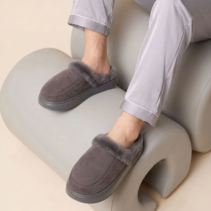 Übergrößen 51 Flauschige Fell-Hausschuhe für Herren Winter 2026 Weiche Wolken-Schuhe mit Dicker Sohle Warme Plüsch-Hausschuhe für Herren – Detail 8