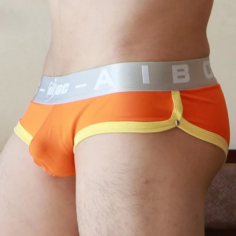 Cotton Brief for Men Sexy U Convex Pouch Underwear Contrasting Color Youth Breathable Comfortable Sweat Absorption Sports Tangas