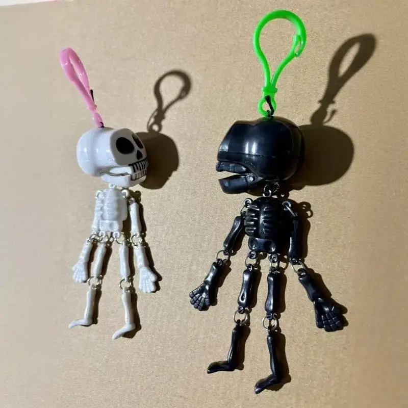 Skelett-Schlüsselanhänger mit Zugschnur, lustiger Neuartiger Plastik-Taschenanhänger, langlebiger Rucksack-Anhänger für Halloween-Party-Geschenke – Detail 16