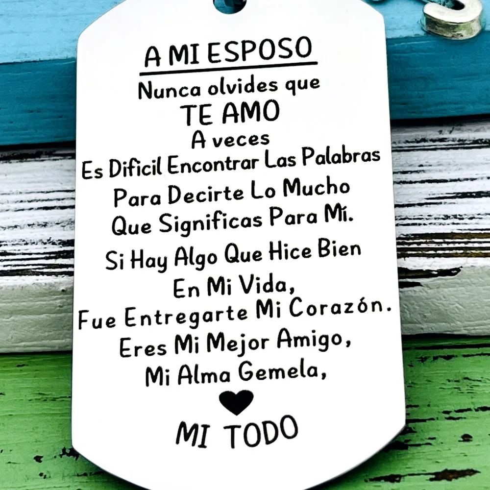 Spanish A MI ESPOSO Keychain Husband Gifts Anniversary Gifts for Husband Valentines Day Gift