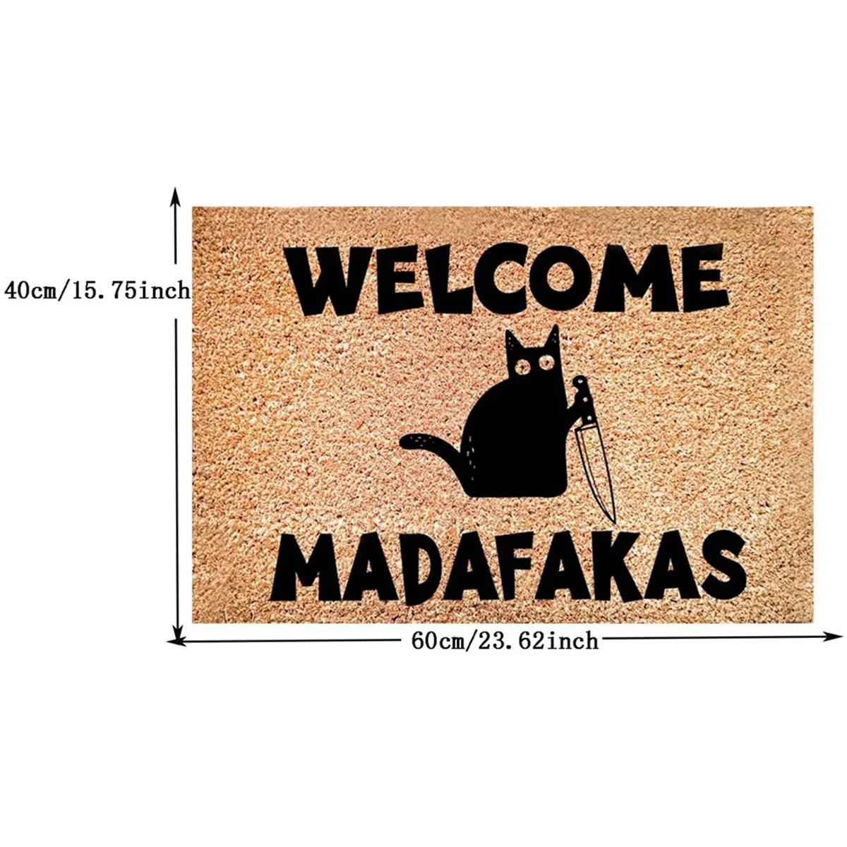 Dark Cat Welcome Madafakas Full Print Doormat Fun Doormat Home Decor Kitchen Bathroom Decor Give People Fun Gifts HOT