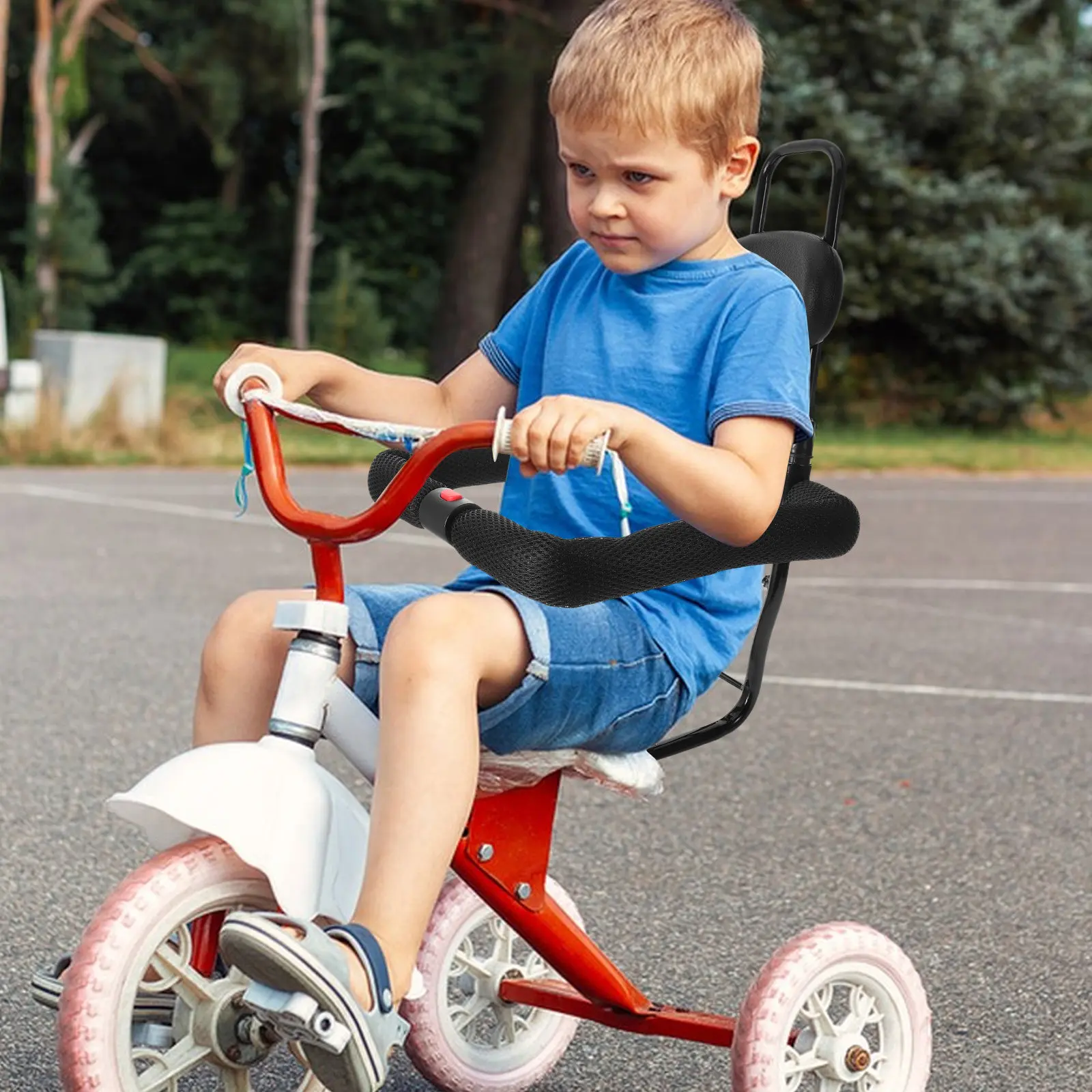 

Комплект из 1 шт. Детский защитный барьер для трехколесного велосипеда, прочный противоскользящий поручень для начинающих райдеров, защита рамы велосипеда для малышей, крепление к коляске