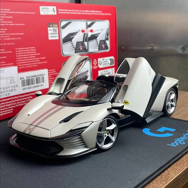 الجديد في StockBburago 1:18 فيراري دايتونا Sp3 Supercar 50th الذكرى سيارة سبيكة مصغرة دييكاست فيراري لعبة مخصصة هدية للأطفال