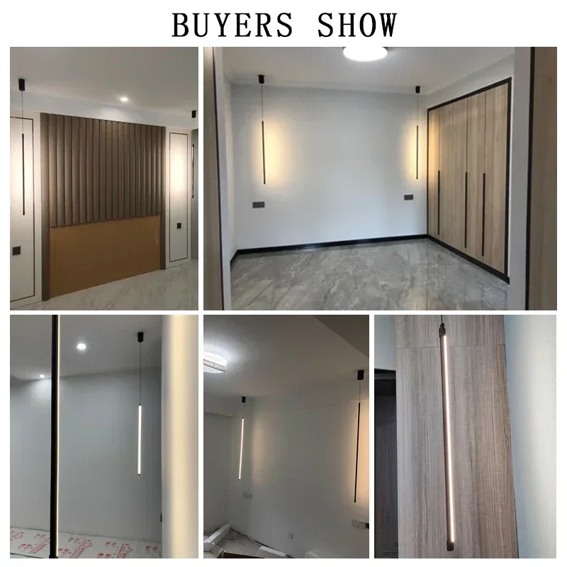 

Minimalist Black Aluminum LED Chandeliers Indoor Wall Decor Hanging Lights for Living Room Bedroom Bar AC85-260V