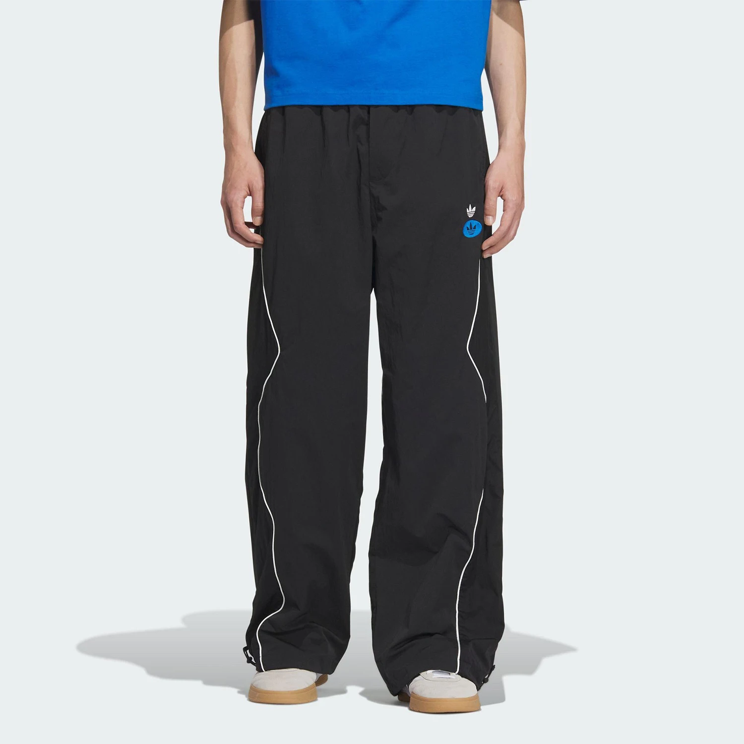 Pantaloni a gamba larga regolabili in tessuto ufficiale Adidas a tre strisce JM8039