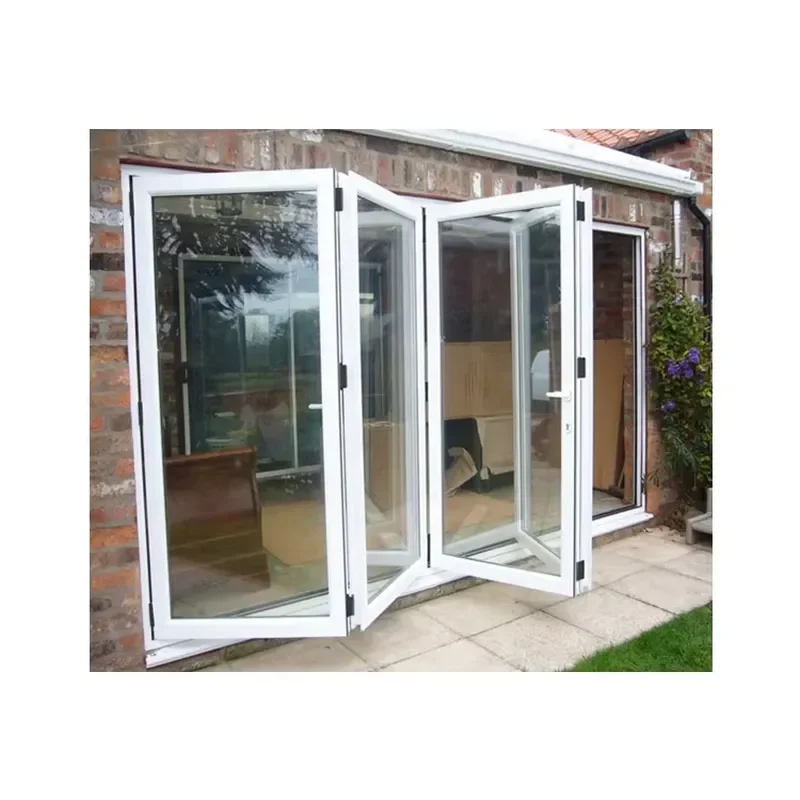 Modern House Folding Plastic Glass Door Bi-folding Door China UPVC Manufactory Products