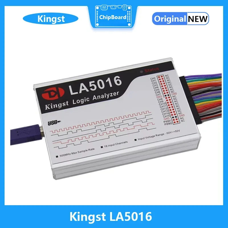 Kingst-Analizador lógico LA5016 USB, herramienta de depuración FPGA con velocidad máxima de 500M, 16 canales, muestras 10B, MCU,ARM