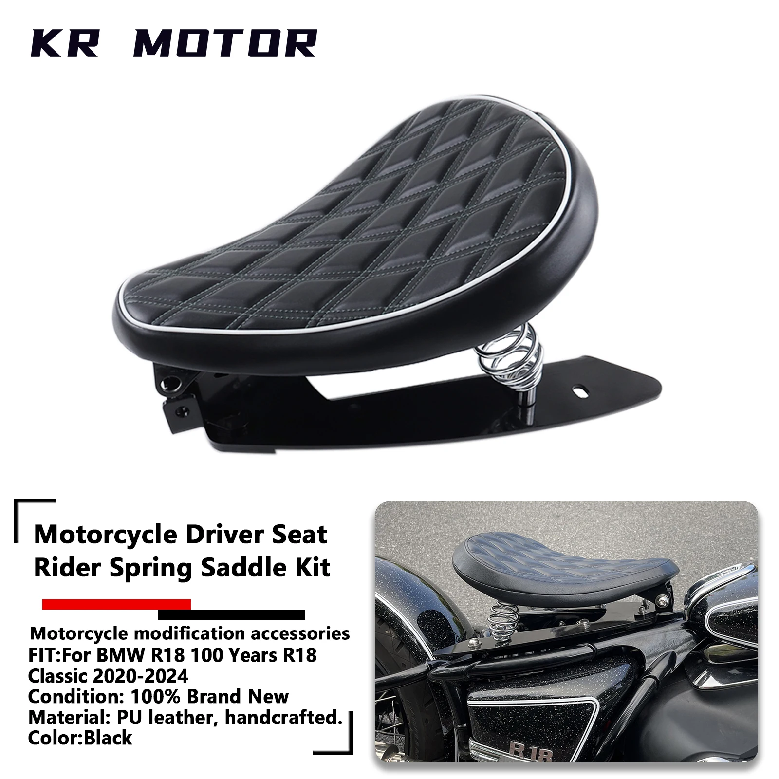 

Street Swing Styling Rock Bob Style Driver Seat Fit For BMW R18 100 Years R 18 Classic 2020-2024 Rider Solo Spring Saddle Kit