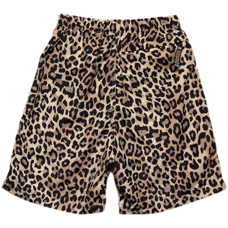 2026 KAPITAL Quick-dry leopard print nylon loose-fitting unisex casual shorts DK1104