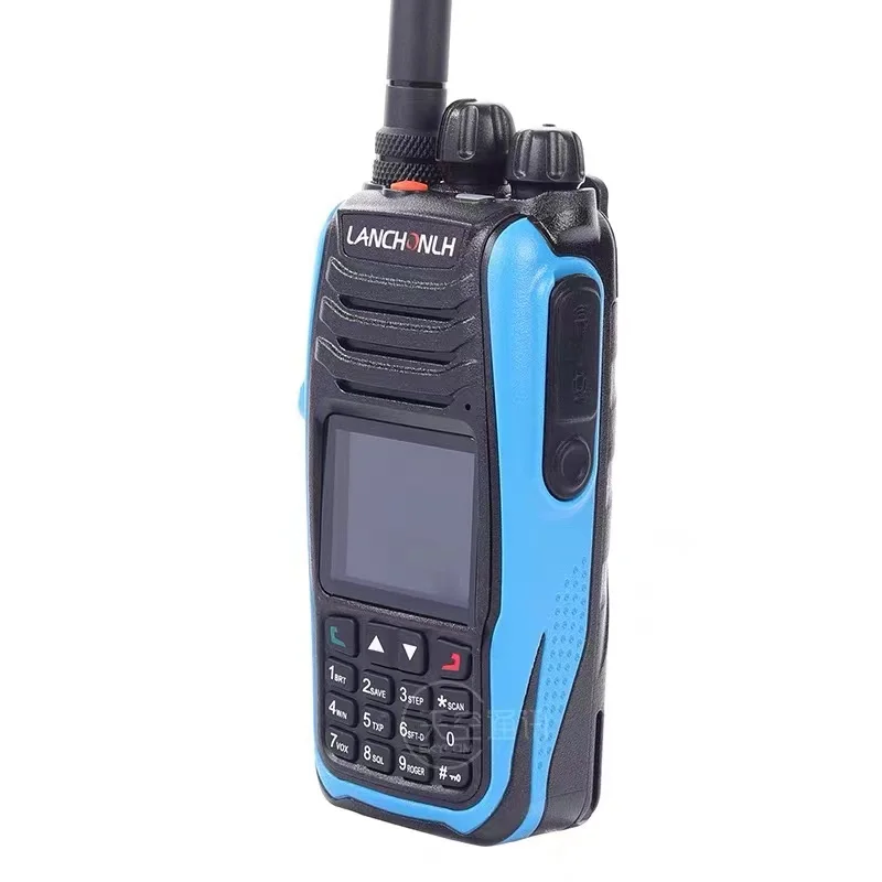 LANCHONLH HG-UV79 10W Amateur Ham Radio Station with Air Band Receive Color Finger PTT Motorcycle Bluetooth Walkie Talkie HAM