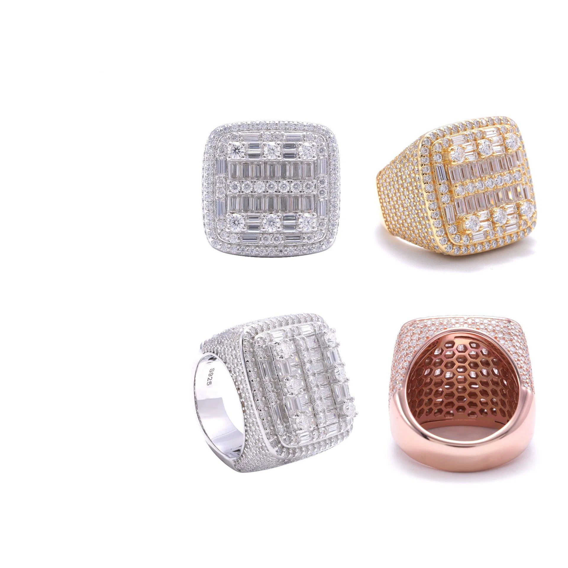 D Color VVS Full Moissanite Diamond Rings Top Quality s925 Sterling Silver All Moissanite Ring Luxury Fine Jewelry