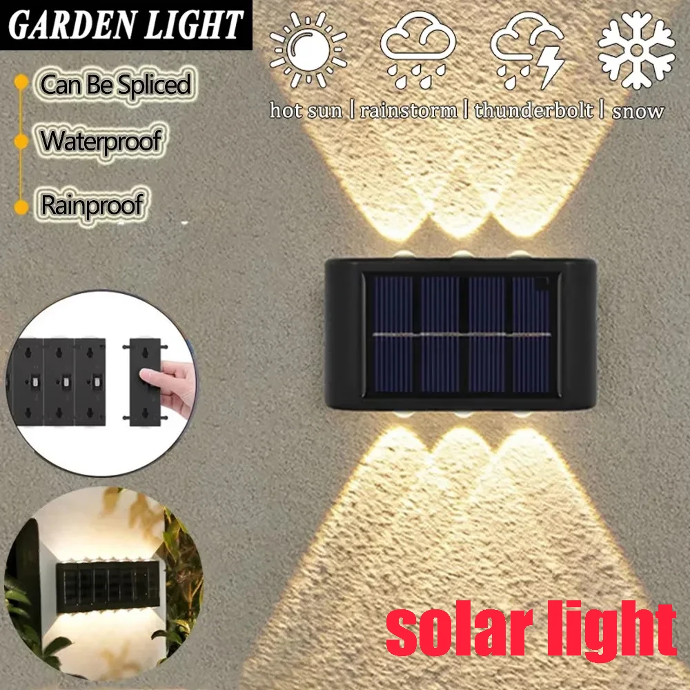 

High Brightness COB Solar Up and Down Double-headed Wall Lights Waterproof Garden Garage Lights Door Sign Wall Lights Outdoor