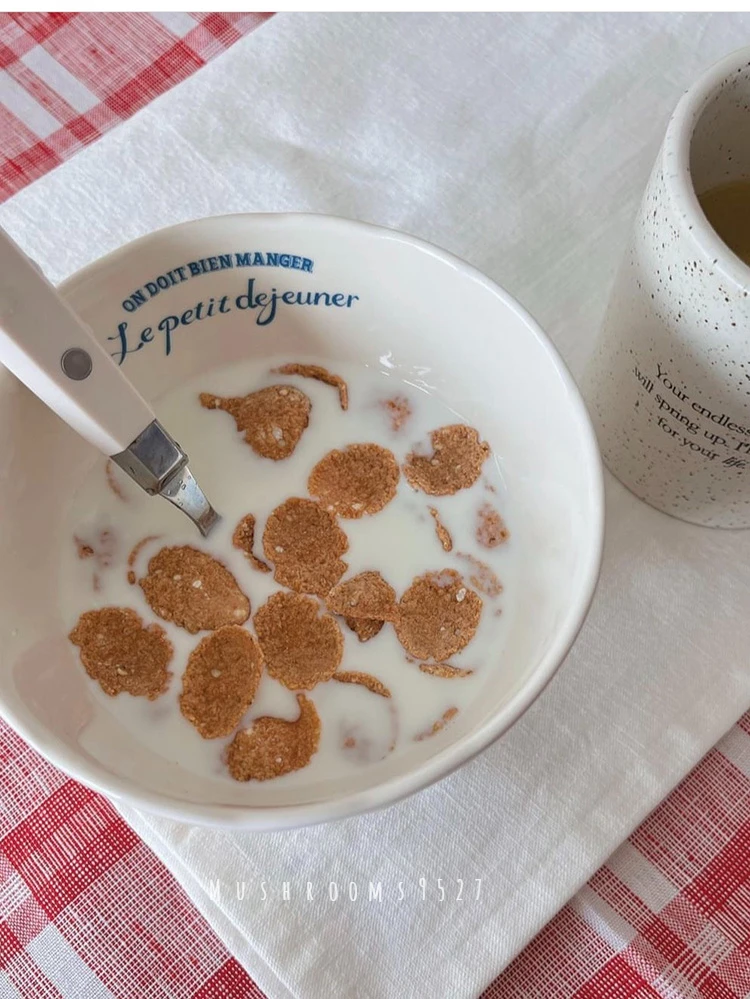 French Alphabet Underglaze Colored Plate White Tableware Set Bowl Dessert Breakfast Plate Coffee Cup Rice Bowl Three Pieces Set