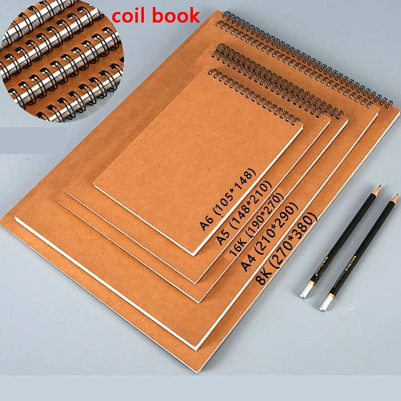 Cuaderno de bocetos profesional, cuaderno de papel con espiral gruesa, lápiz de material escolar para bellas artes, papelería, cuaderno de dibujo,