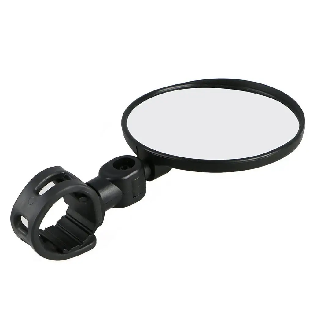 360° Adjustable Bike Handlebar Rearview Motorcycle Glass Flat Mirror - Black, Ellipse