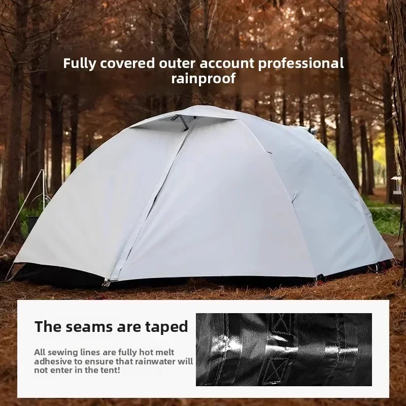Tent Outdoor Camping Hiking Overnight Rainproof Windproof Double Layer Professional Mountaineering Camping Portable