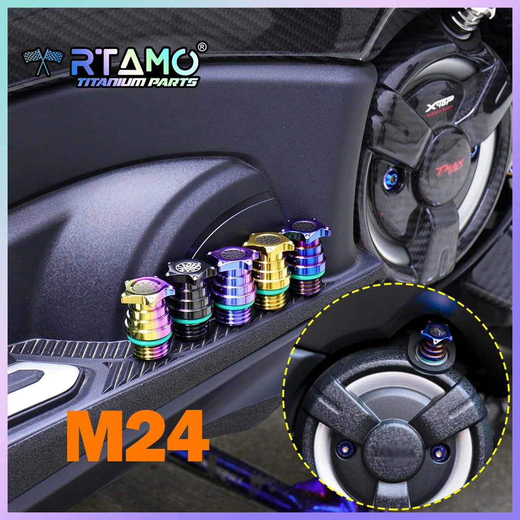 RTAMO Gr5 Titanium Engine Oil Bolt M20X1.5/2.5 Pitch Fit for Tmax Xmax DRG
