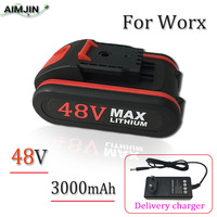 48V 3000mAh high-Power Li-ion Battery For Worx  Electric Tools And Chainsaws Battery Replace