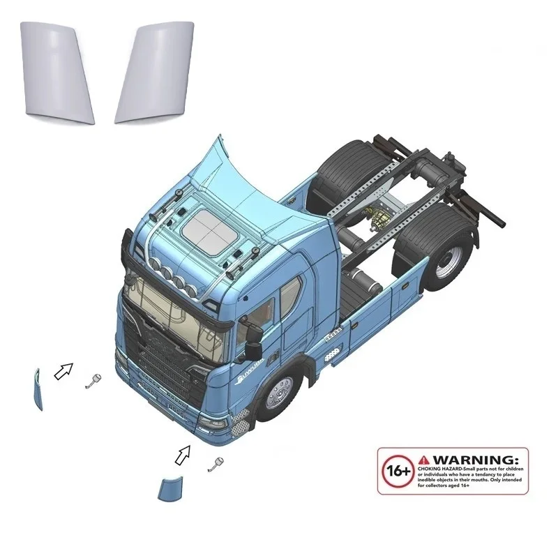 RC 1/14 Frontplatte für Tamiya Hydraulikbagger, Lader, Muldenkipper, SCANIA, VOLVO Anhänger, Kipper, DIY-Teile – Detail 4