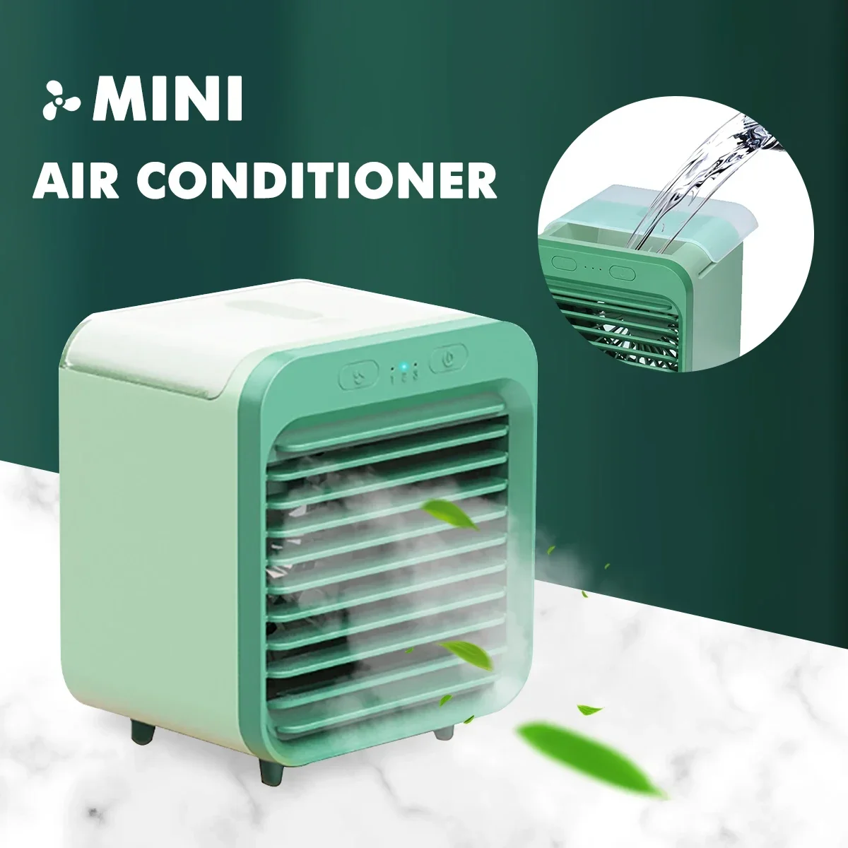 Mini Portable USB Air Conditioner Cooling Desktop Humidifier with Water Tank Household 3 Speeds Cooling Fan Air Conditioning 5V