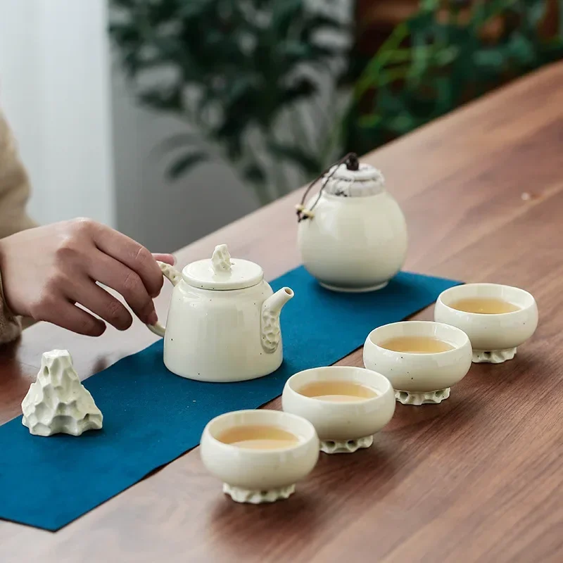 Plant Ash Glaze Douli Substation Dry Landscape Manual New Kung Fu Tea Set Gift Box Teapot Set Japanese Tea Set Porcelain