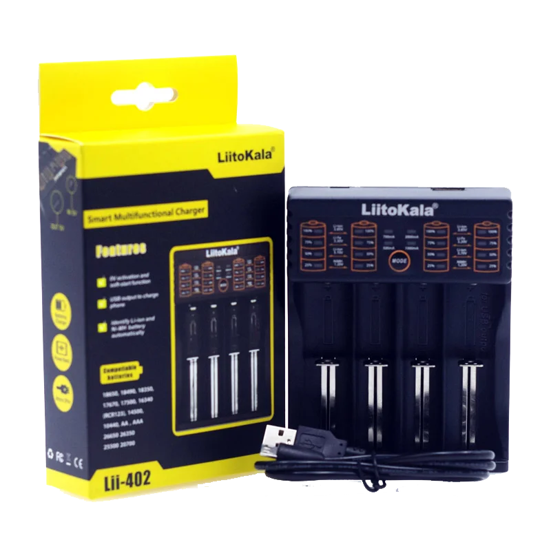 LiitoKala Lii-402 Lii-202 Lii-S2 Lii-S1 18650 charger for 26650 18500 21700 3.7V Li-ion 3.2V LiFePO4 1.2V NiMH AA AAA battery