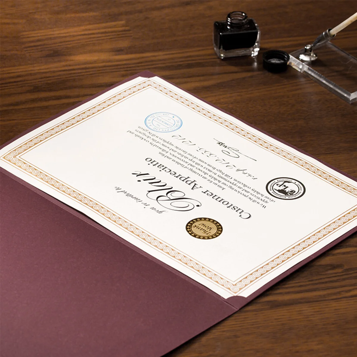 15 pcs A4 Gold Border Certificate Paper Metallic Hot Stamping For School Award Graduation Recognition Volunteer Teacher Student