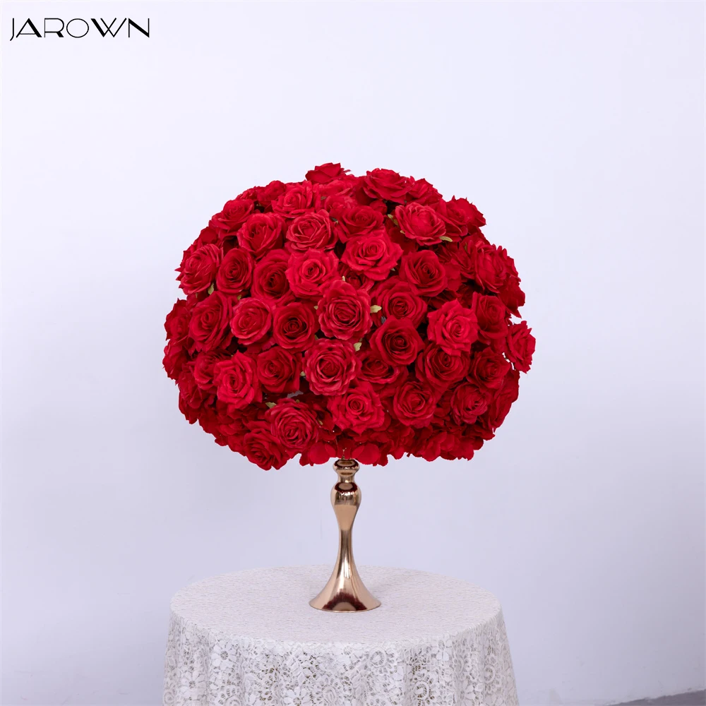 Customized 60cm Red Rose 3/4 Flower Ball for Event Party Wedding Backdrop Table Centerpiece Decoration Mariages Window Display