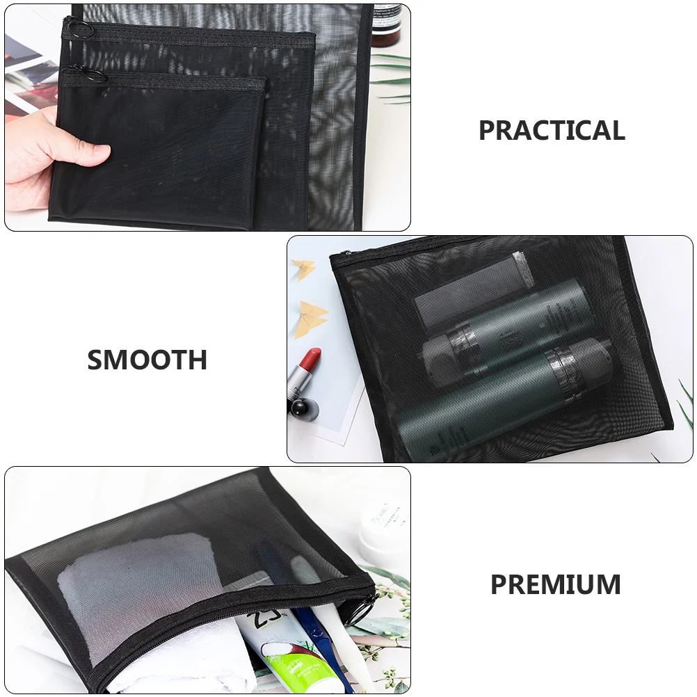 5 Pcs Mesh Bag Women Cases Office Bags Womens Zipper Wallet Zippered Wallets for Portable Makeup Storage Travel