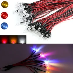 10pcs 12V LED Lamp Beads 3mm/5mm Red/yellow/white Light for Model Aircraft 1/10 RC Crawler 1/14 Tamiya RC Truck Drift Car