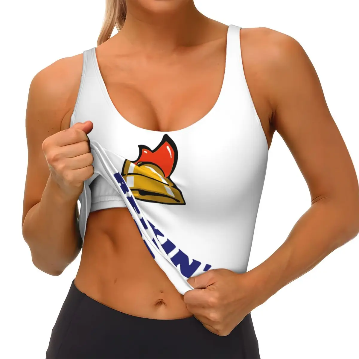 مخصص Cluckin Bell GTA سان أندرياس المرأة سترة رياضية حمالات الصدر الصالة الرياضية تجريب عالية التأثير اليوغا المحاصيل تانك القمم #3