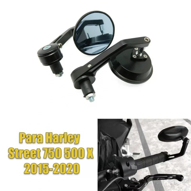 Universal 22mm 7/8 Inch Motorcycle Side Rearview Mirrors Black For Harley Street 750 500 XG750 XG500 2015-2020