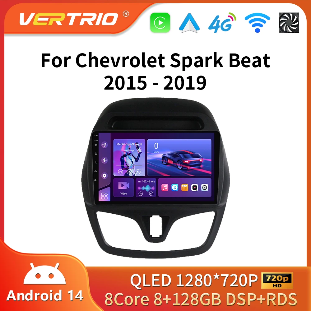 Автомобильный плеер Android 14 для Chevrole Spark Beat 2015-2019, мультимедийное стерео 2din, авторадио, головное устройство, WIFI + 4G GPS, авторадио, DVD Автомобильный плеер Android 14 для Chevrole Spark Beat 2015-2019, мультимедийное стерео 2din, авторадио, головное устройство, WIFI + 4G GPS, авторадио, DVD