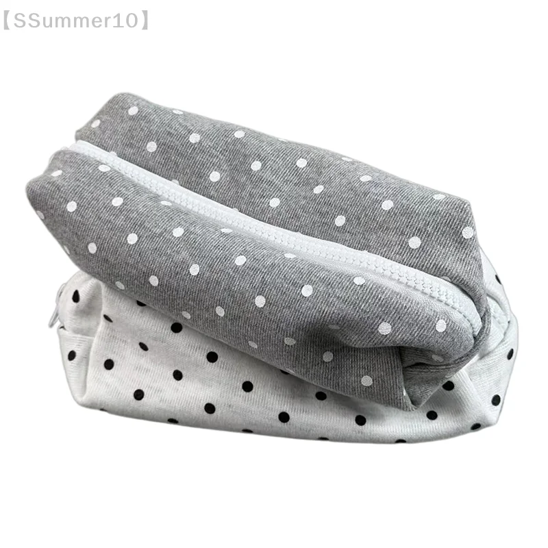 【SSummer10】Polka Dot Large-Capacity Soft Touch Pencil Case-Pen Bag Stationery Pouch Organizer Back to School Supplies【SS】