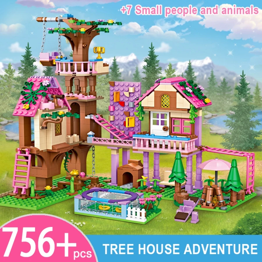 NEW Creative Dream Friendship Tree House Building Blocks Forest View DIY tabletop decorations birthday Halloween Christmas gifts