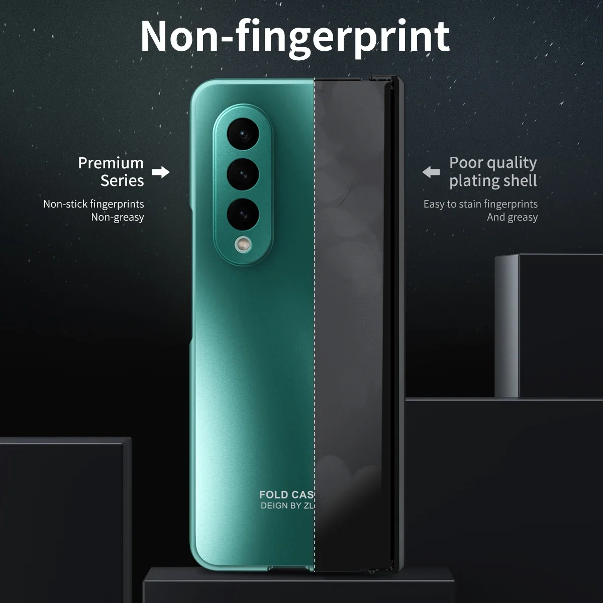 Luxury Electroplate Hard PC Phone Cover for Samsung Galaxy Z Fold 5 4 3 2 Case with Hinge Protection Screen Protector