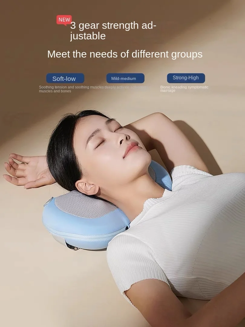 Multifunctional whole-body electric massager household hot compress kneading pillow lumbago artifact