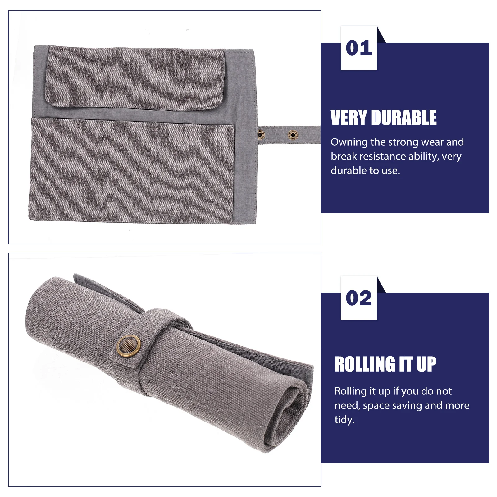 حافظة أقلام رصاص قابلة للطي، حقيبة أقلام قماشية واسعة لتنظيم أقلام الرصاص الملونة، فرش مثالية للاستخدام في استوديو المدرسة المنزلية #5