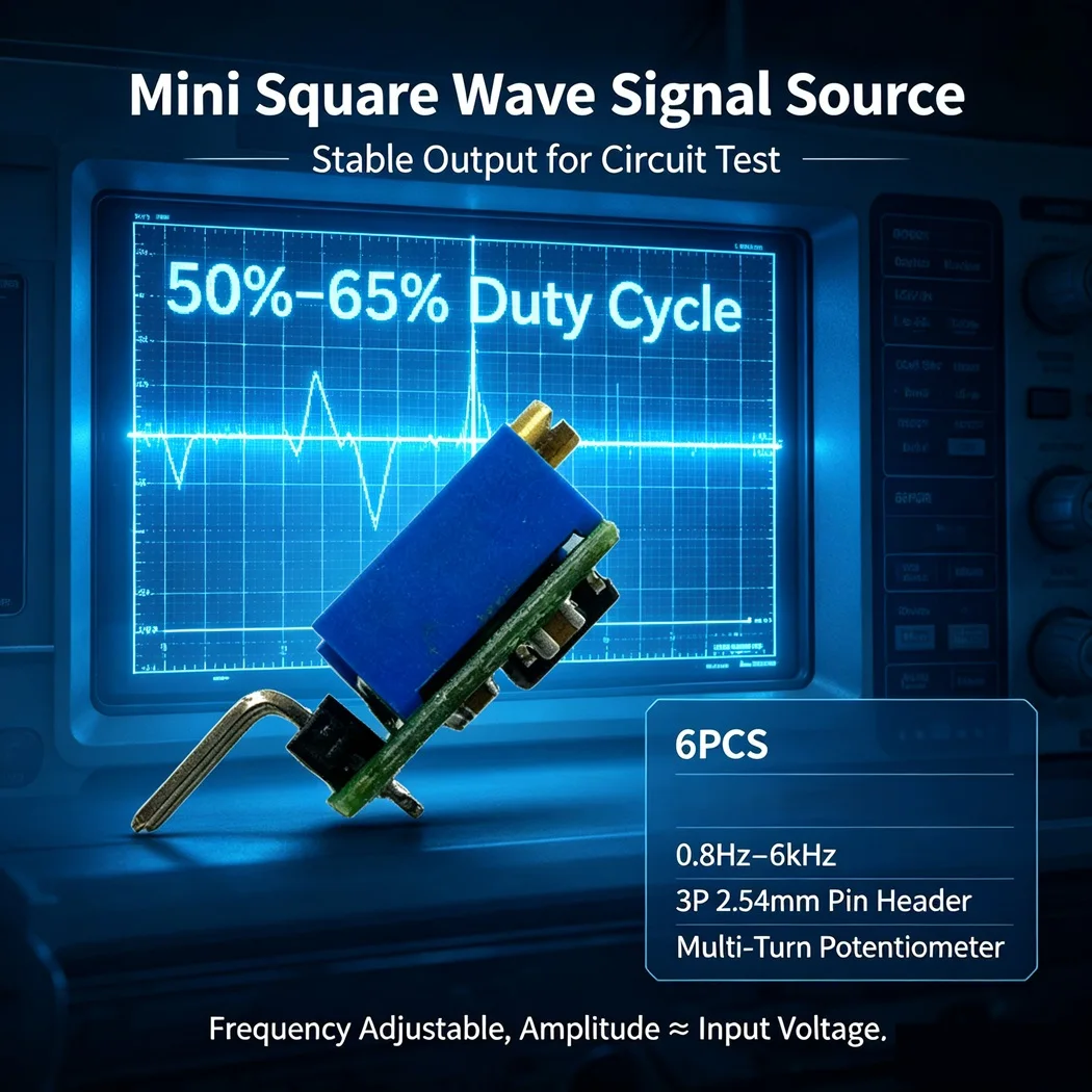 6PCS Square Wave Signal Generator Module Multi-turn Potentiometer Adjustable Frequency Circuit Signal Source 2.54mm Pin Header