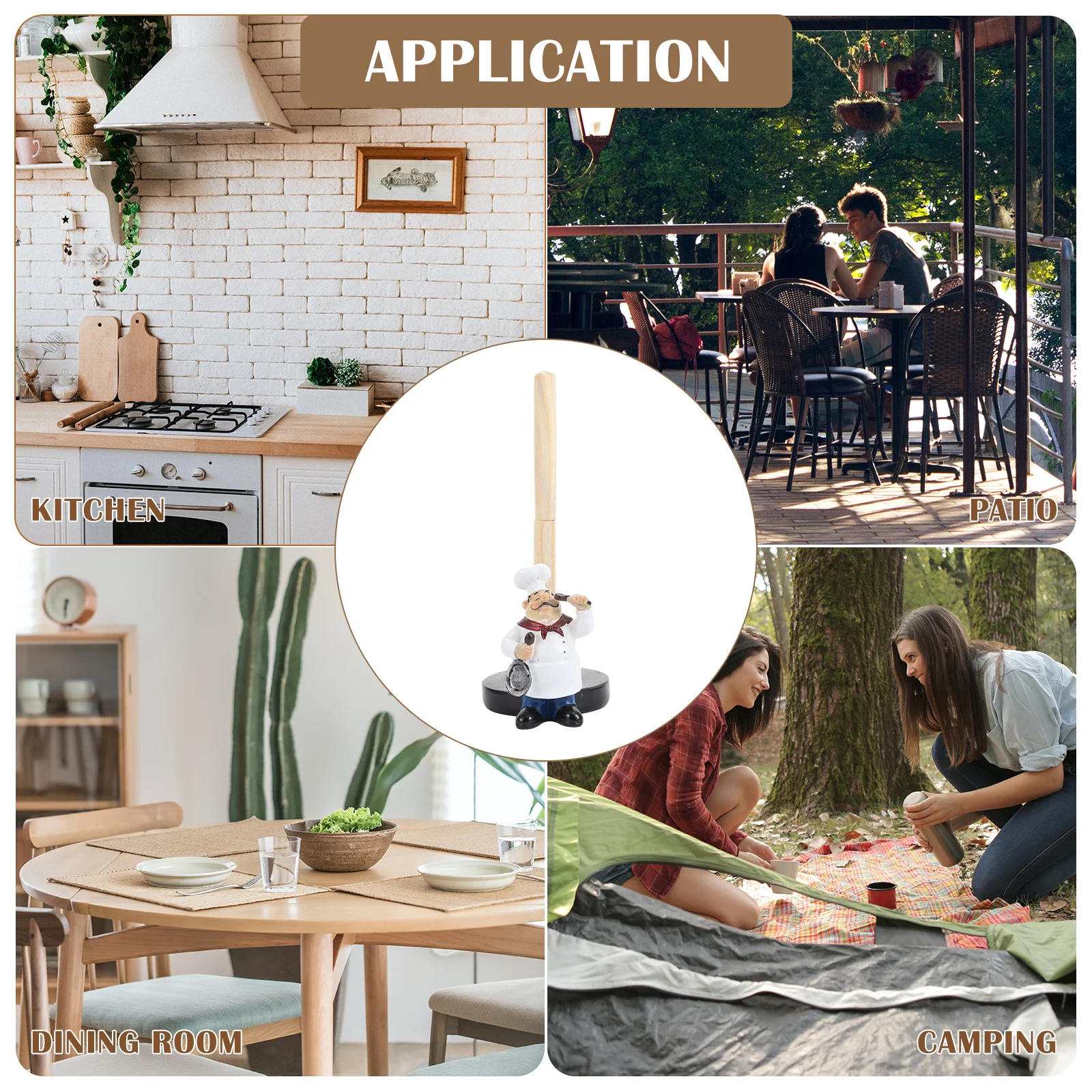 

Synthetic Resin Wood Upright Roll Tissue Holder Creative Design for Home Kitchen Table Storage Rack Roll Tissue Holder