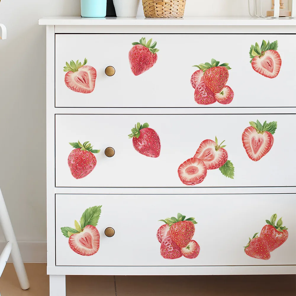 Fruit Aardbei Combinatie Muurstickers Kamer Achtergrond Home Decor Muurschildering Keuken Restaurant Decoratie Zelfklevende stickers