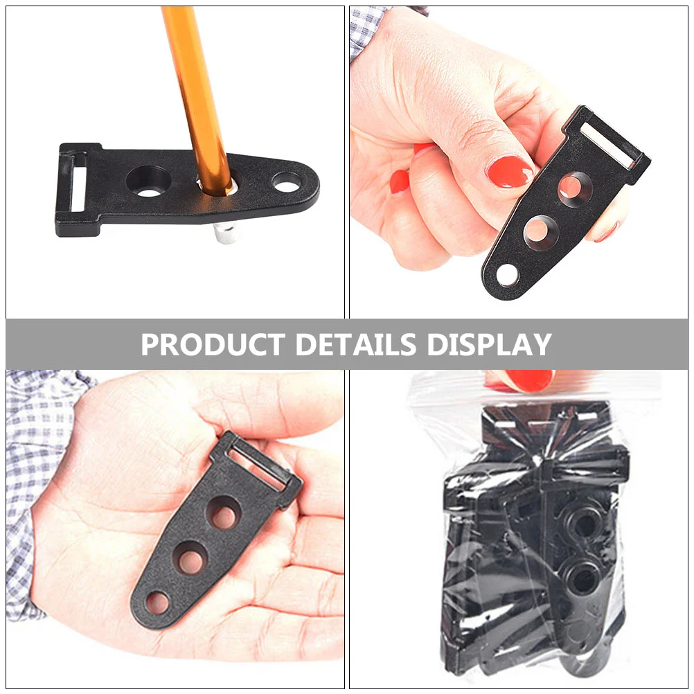 10 Pcs Tents Adjustment Buckle Camping Install Canopy Adjuster Ribbon Tensioner Webbing Fixer Black Pole Connector