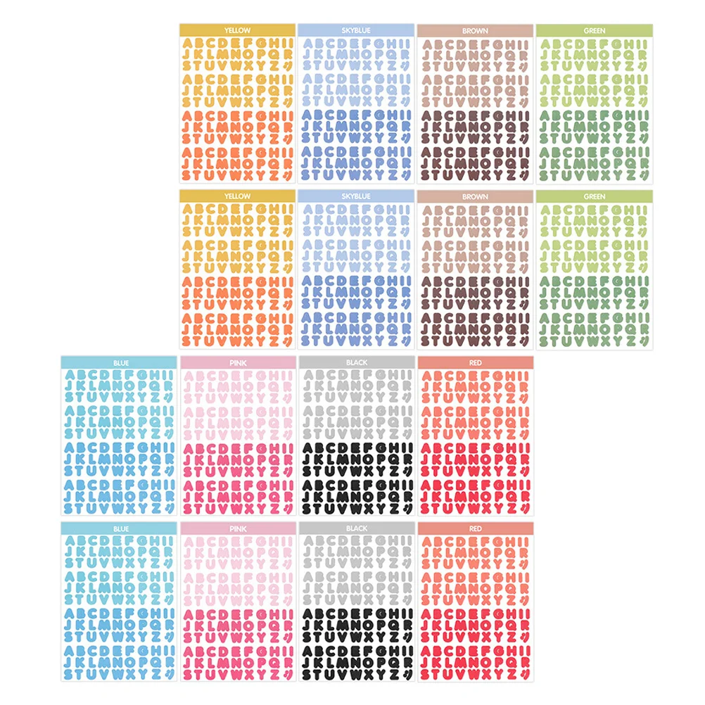 

16 Sheets Alphabet Number Stickers Self-Adhesive Clear Print Scrapbook DIY Decals Decorative Stickers for Diary Handmade Craft