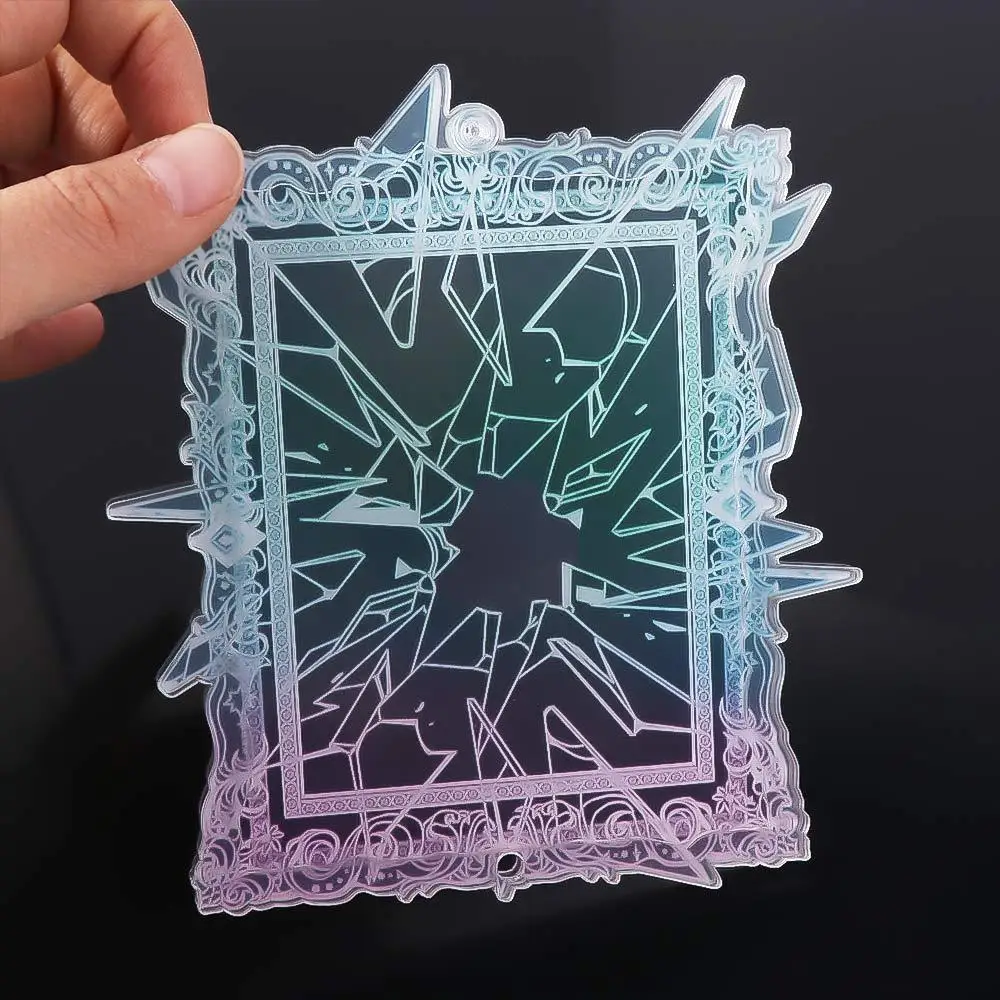 Simpatico espositore per carte idol a specchio rotto Custodia protettiva per carte antipolvere trasparente Collettore di cornici per foto impermeabili in acrilico