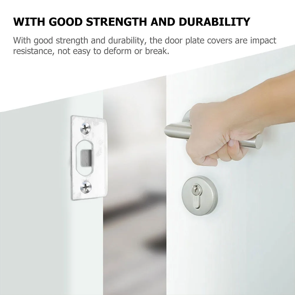4 Stuks Deurversterking Platen Rvs Deur Klink Platen Nachtschoot Strike Plaat Cover Plaat Gat Filler Beveiliging Hardware
