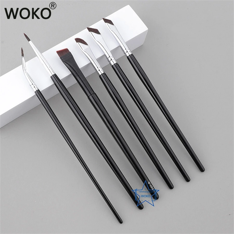 6PCS Eyeliner Brush Sets Thin Gel Eyeliner Makeup Brushes Flat Top Eyeliner Concealer Brush Eye Liner Detailed Make Up Tool