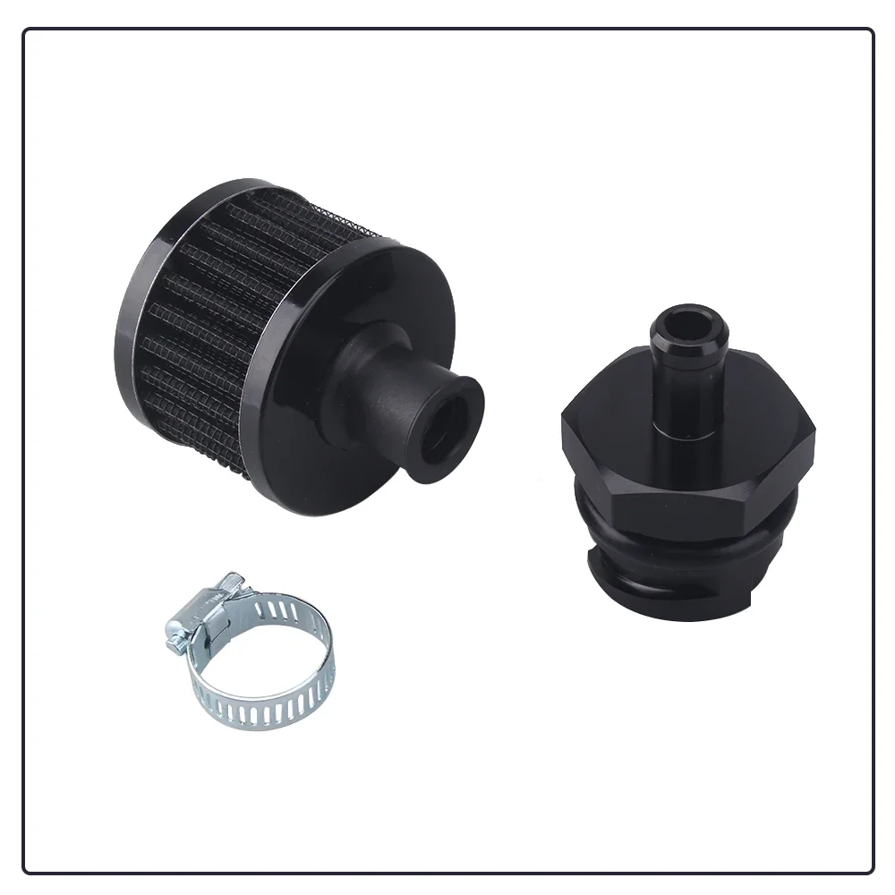 Black Aluminu Valve Cover Oil Cap Breather Fitting w/ Air Filter for Lexus LS1 LS6 LS2 LS3 LS7 LSX Engines