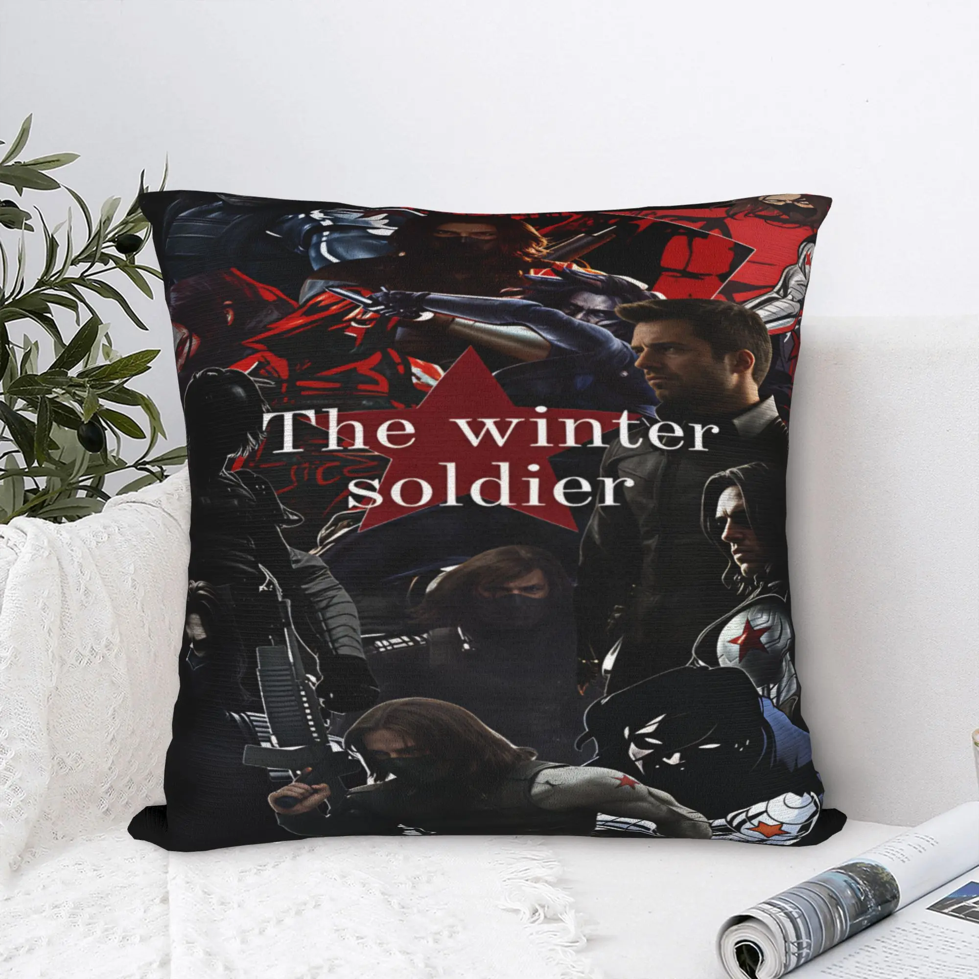 Bucky Barnes Winter Soldier Pillow Case  Soft Pillow Cover For Living Room Bed Chair Funny Cushion Cover
